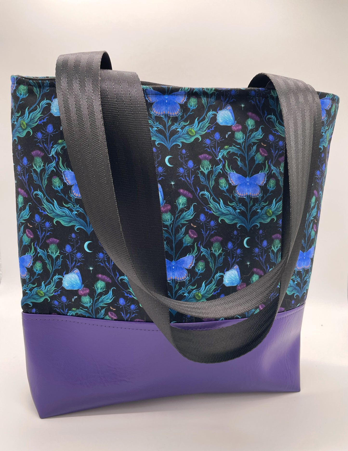 Moths & Thistle Cotton with Vinyl Tote - Shoulder Bag - Purse