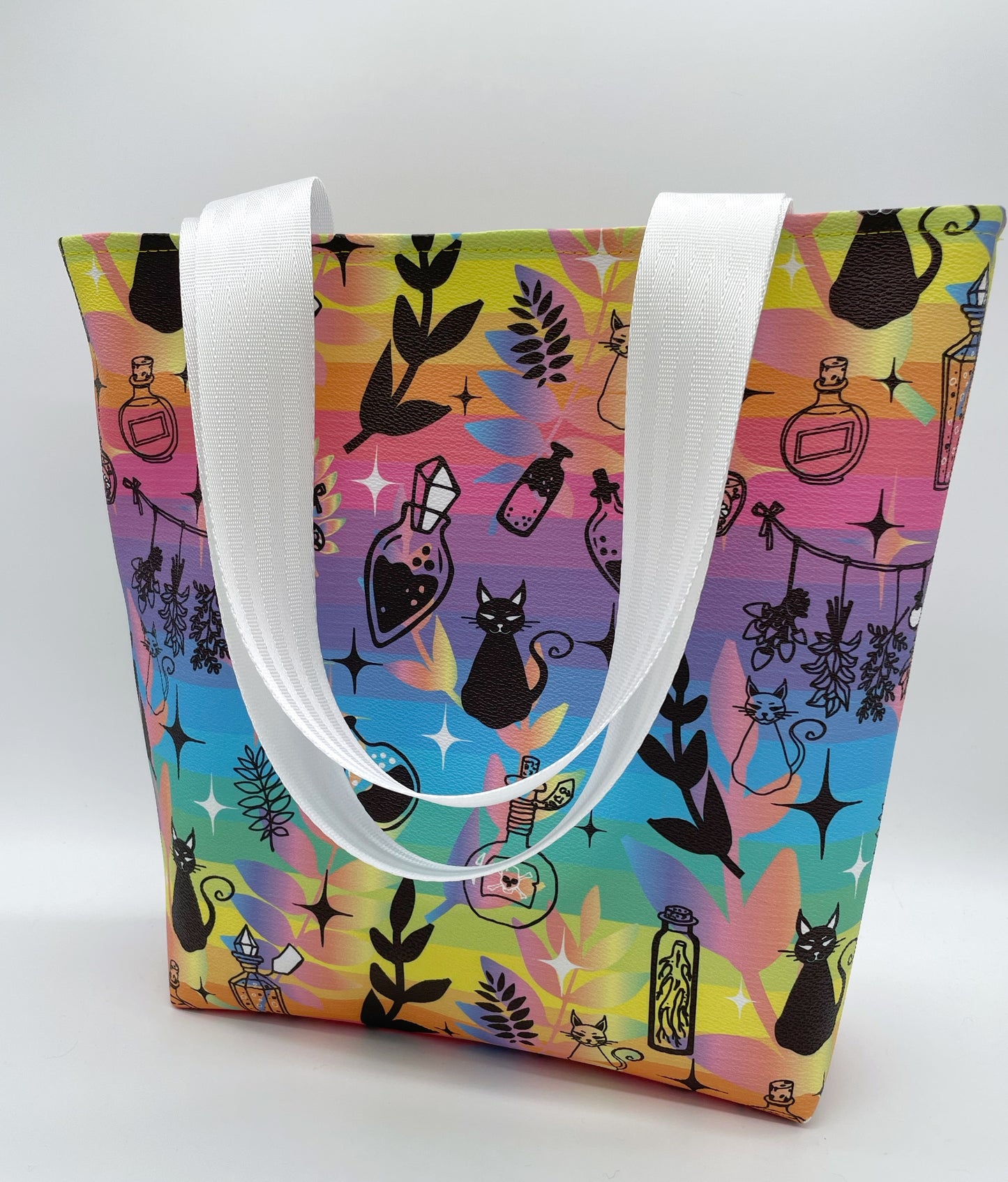 Cats & Potions Vinyl Tote - Shoulder Bag - Purse