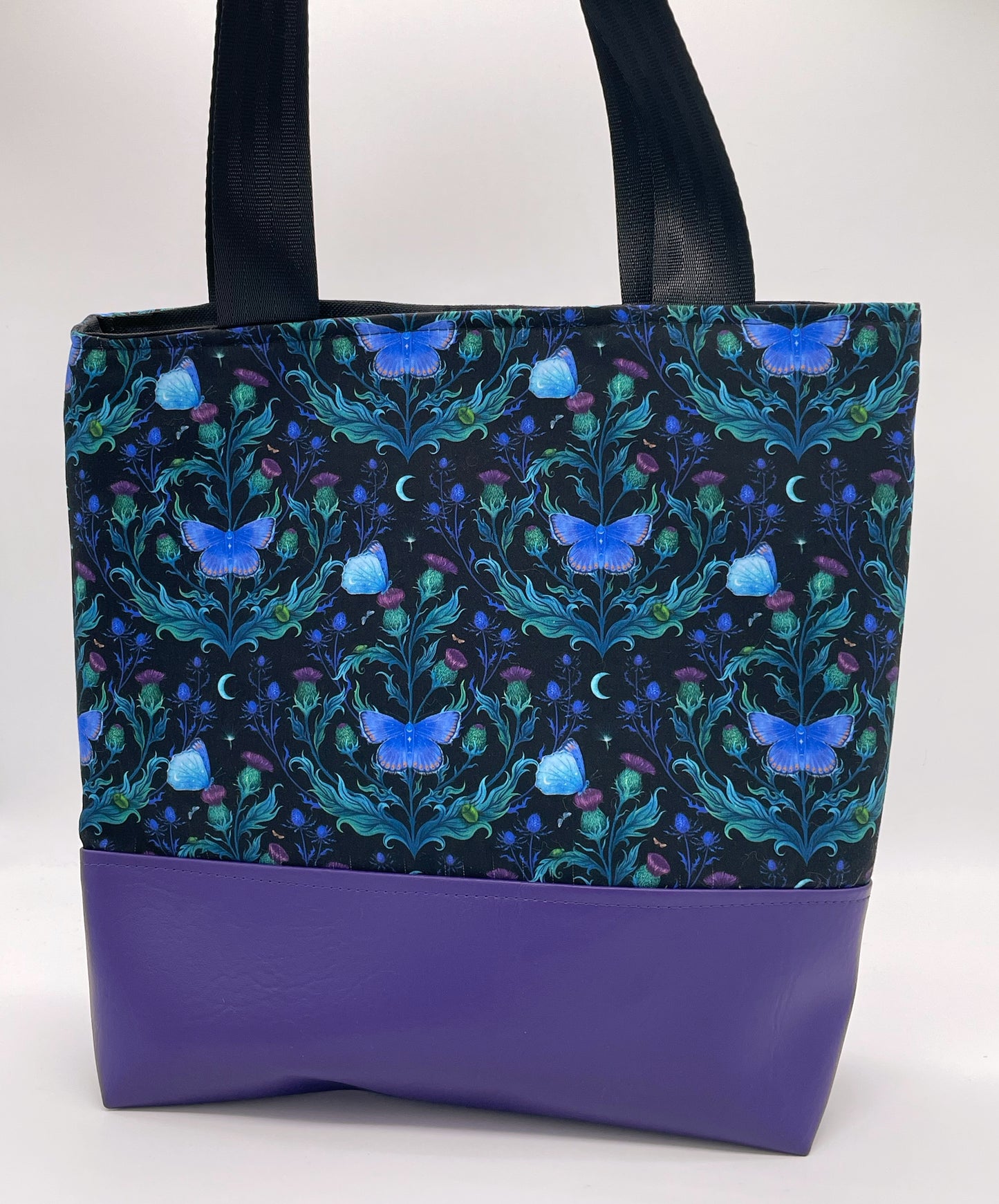 Moths & Thistle Cotton with Vinyl Tote - Shoulder Bag - Purse