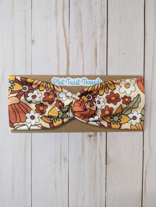 Adult Knot Headband - Retro Floral