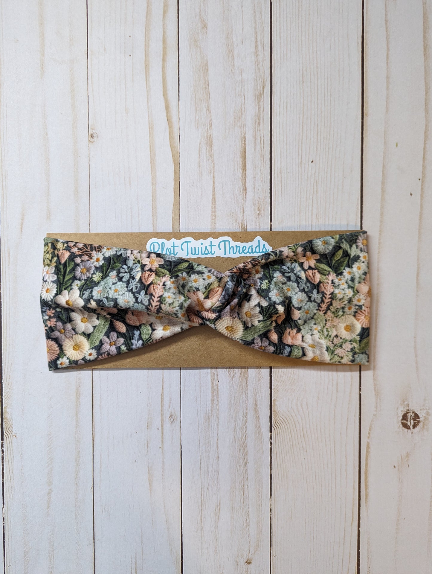 Adult Knot Headband - Embroidered Floral