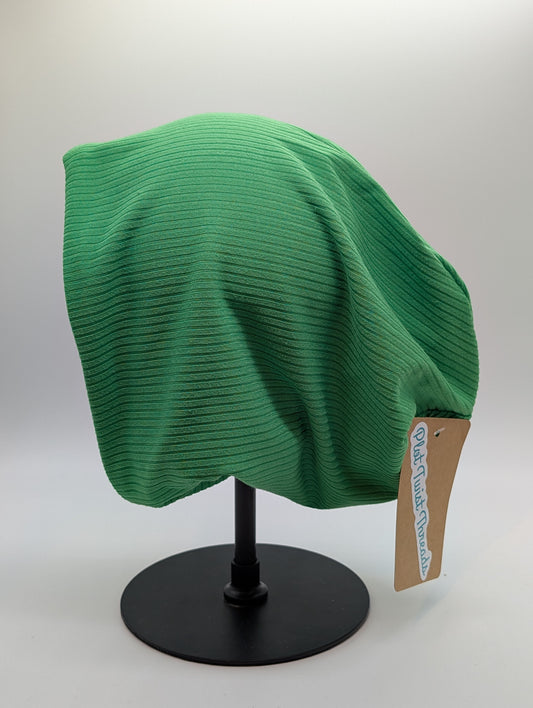 Adult Beanie Green Rib Knit