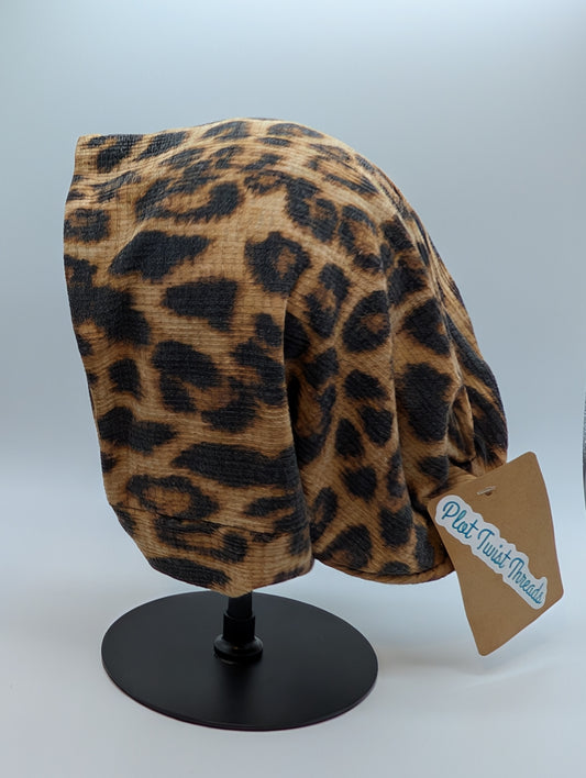 Adult Beanie Leopard Pointelle