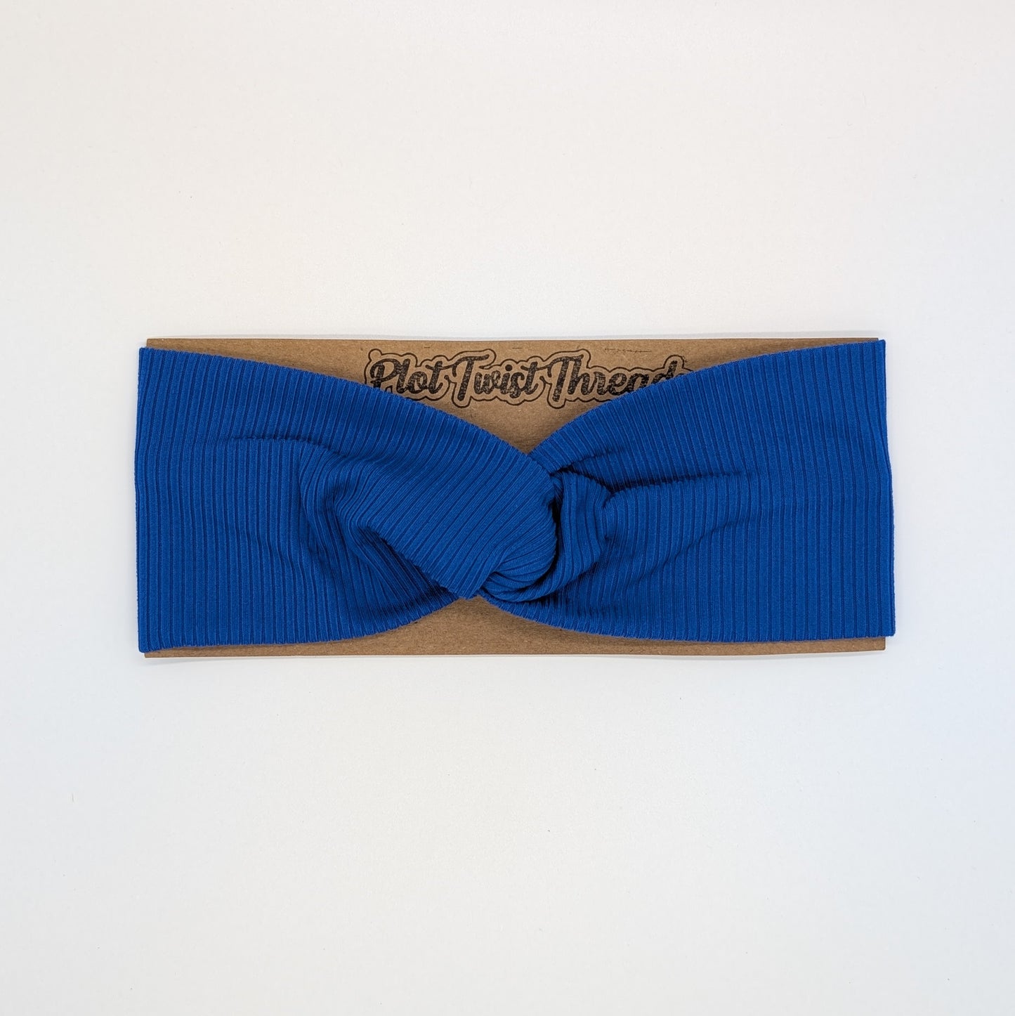 Adult Twist Headband - Rib Knit - Solid - Sapphire