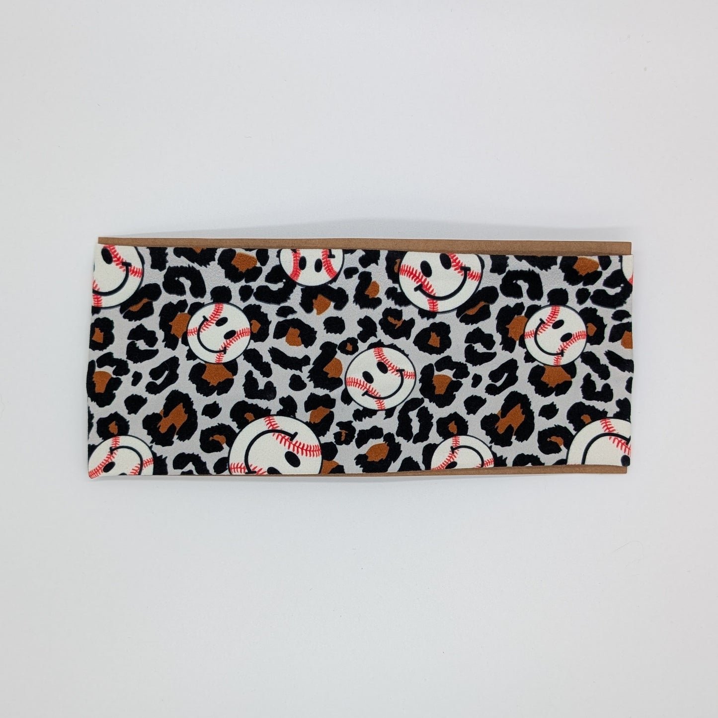 Adult Twist Headband - Baseballs Leopard Print