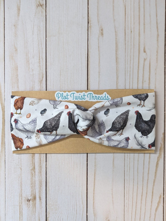 Adult Knot Headband - Chickens