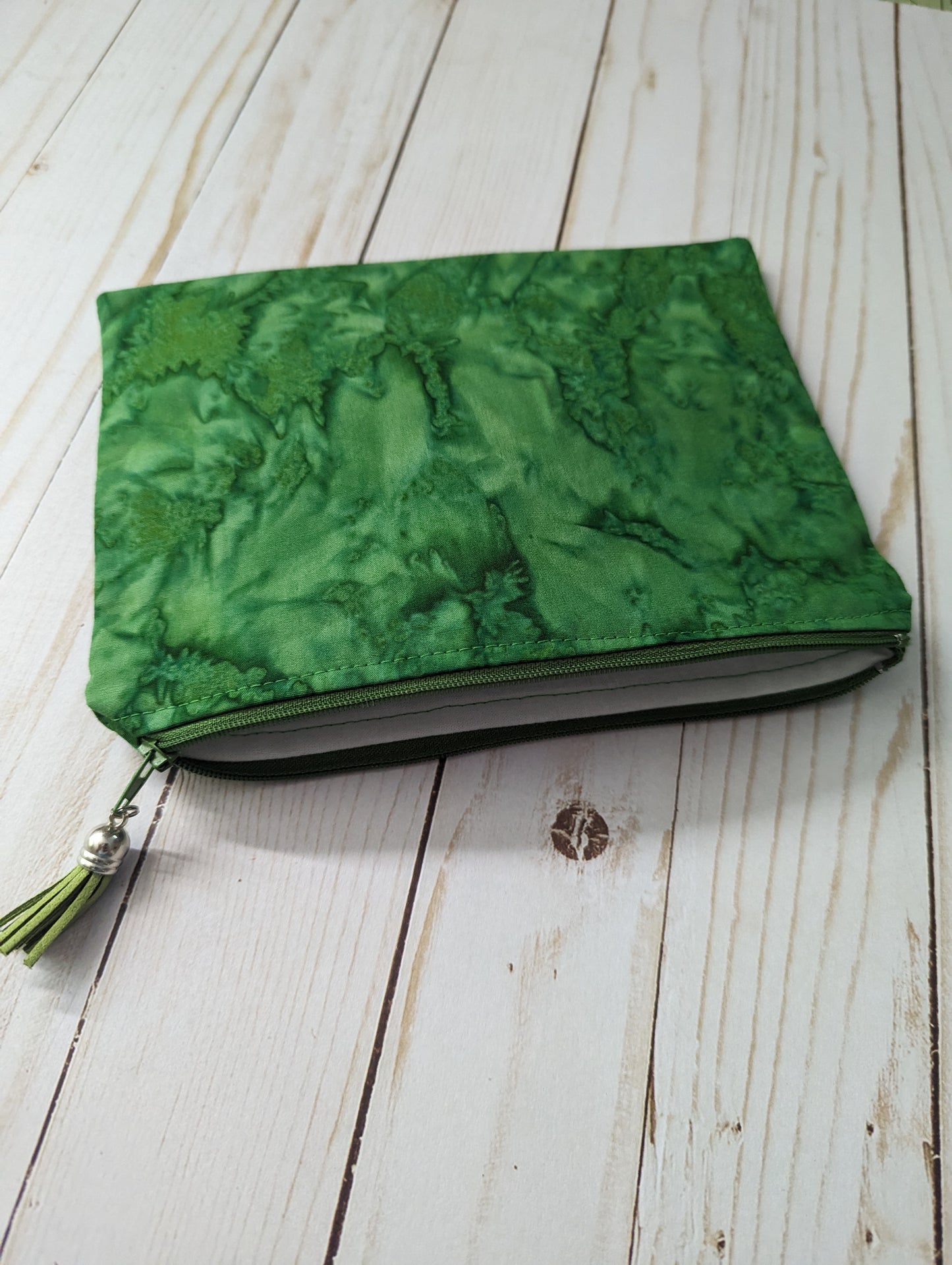 Zipper Bag - Green Batik