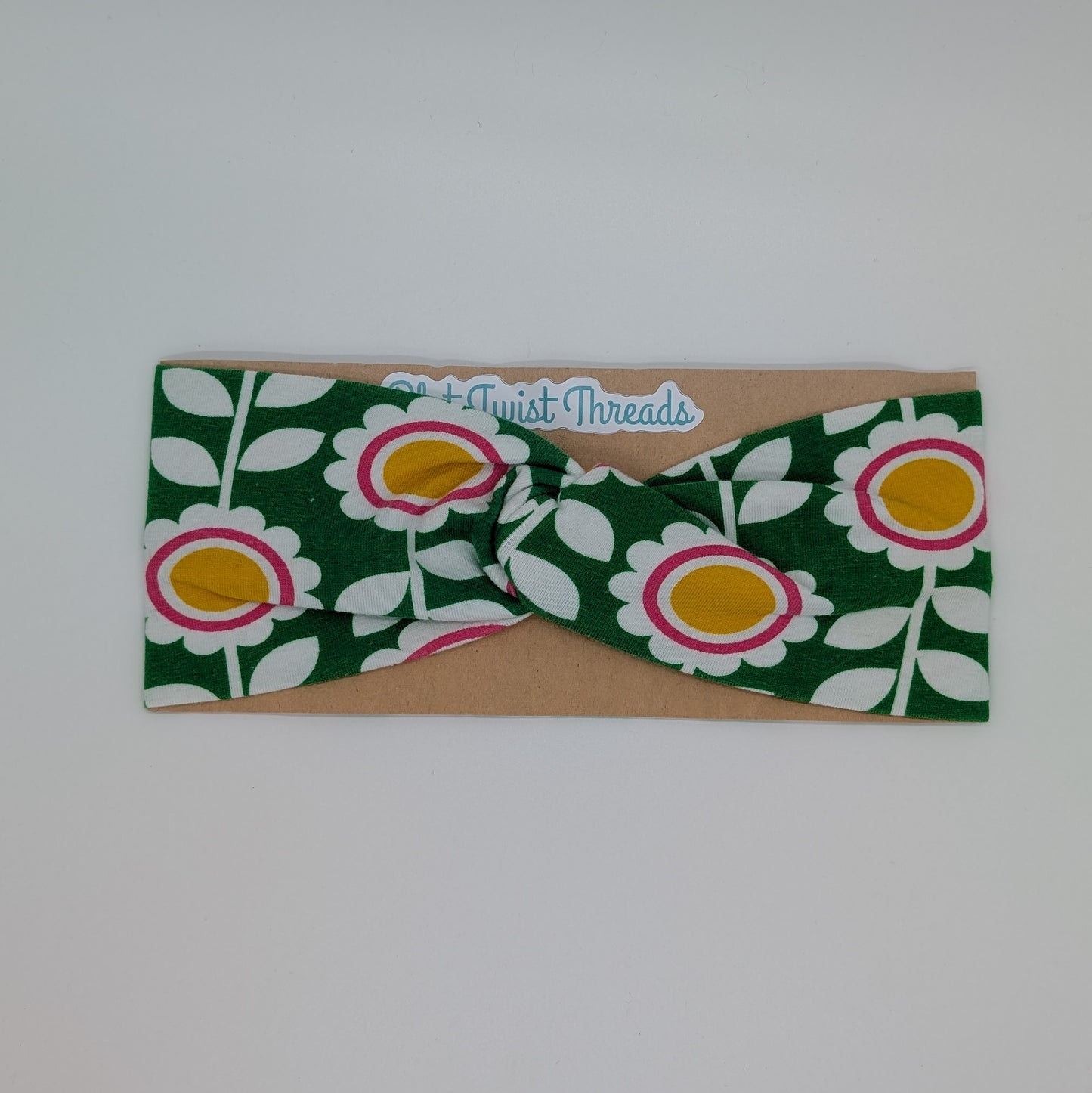 Adult Knot Headband - Green Floral