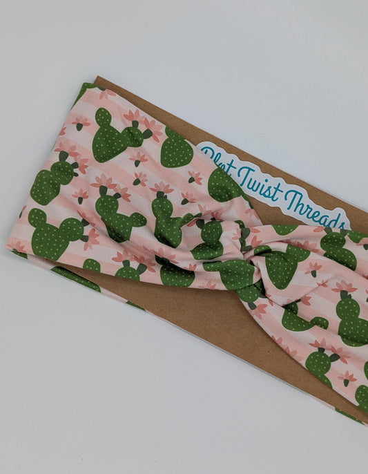 Adult Twist Headband - Cactus Light Pink