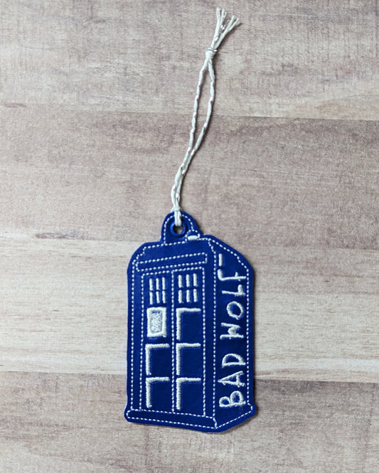 Embroidered Ornament - Bad Wolf Call Box