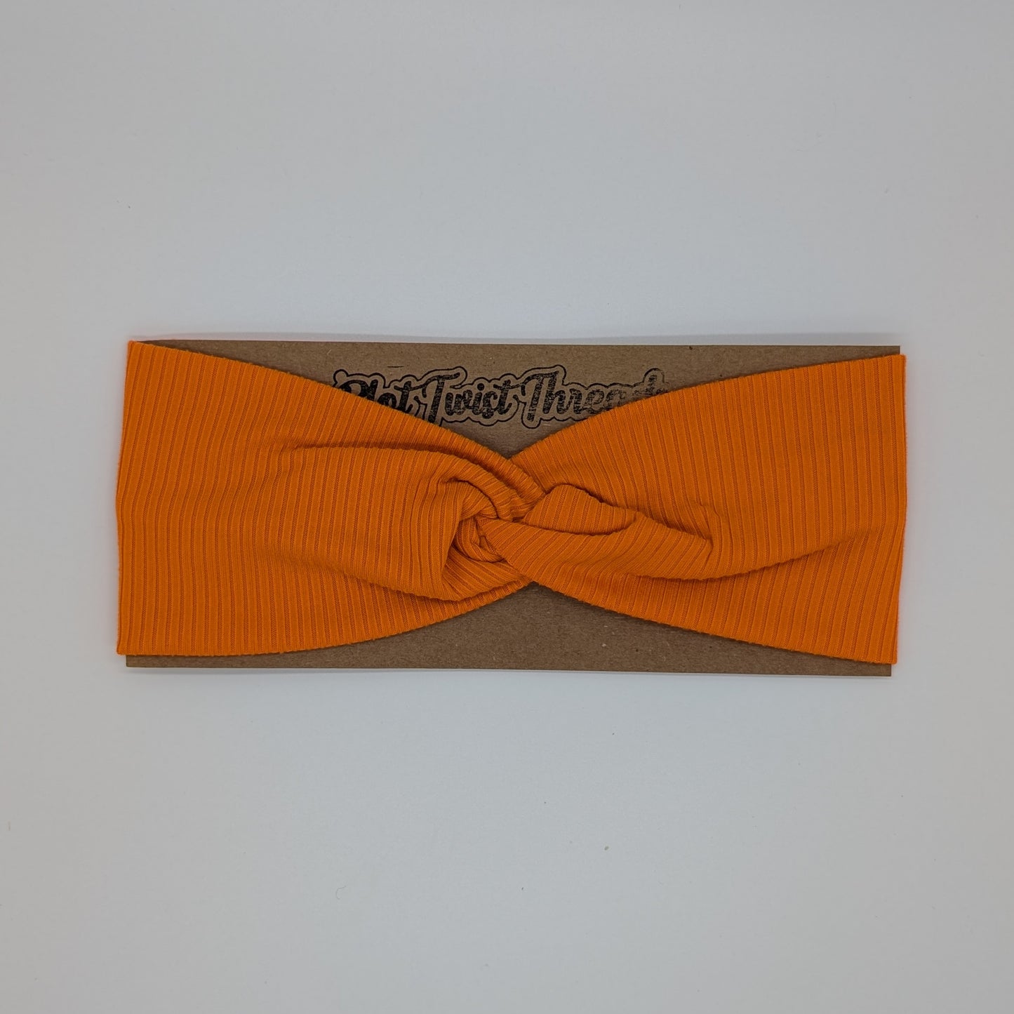 Adult Twist Headband - Rib Knit - Solid - Orange