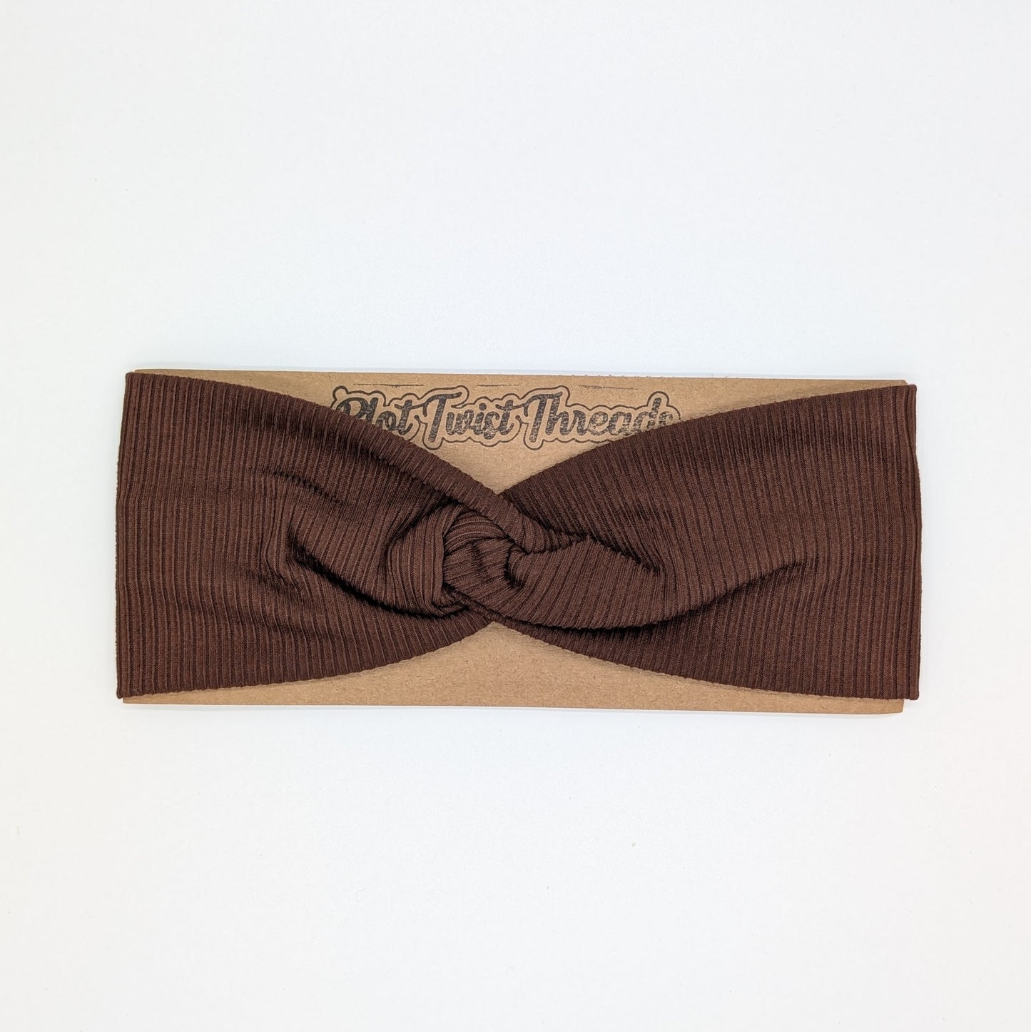 Adult Twist Headband - Rib Knit - Solid - Chocolate