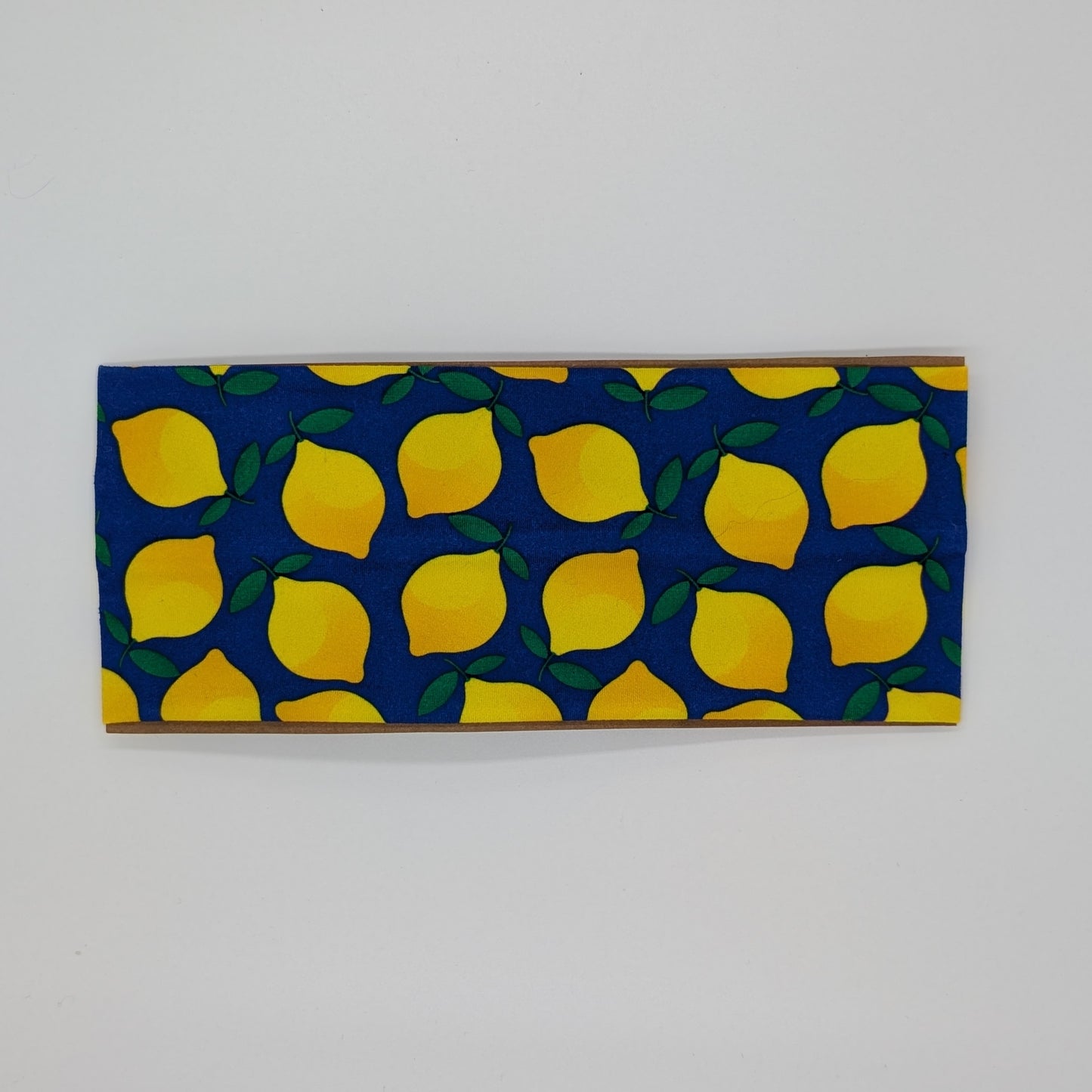 Adult Twist Headband - Lemons on Blue